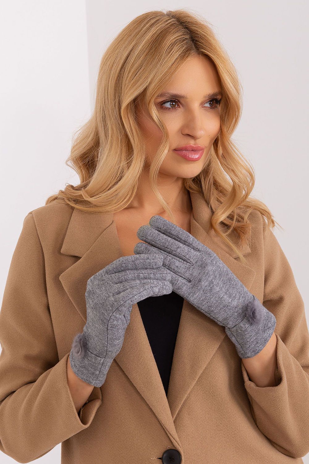 Cotton Blend Gloves with Decorative Pompoms - Michelle & Kenza Co.