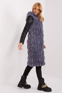 Faux Fur Gilet with Hood and Pockets - Michelle & Kenza Co.