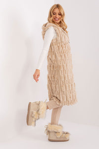 Faux Fur Gilet with Hood and Pockets - Michelle & Kenza Co.