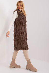 Elegant Faux Fur Gilet - Hooded