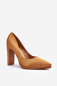 Elegant Satin Block Heel Pumps