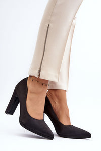 Elegant Satin Block Heel Pumps