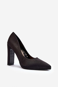 Elegant Satin Block Heel Pumps