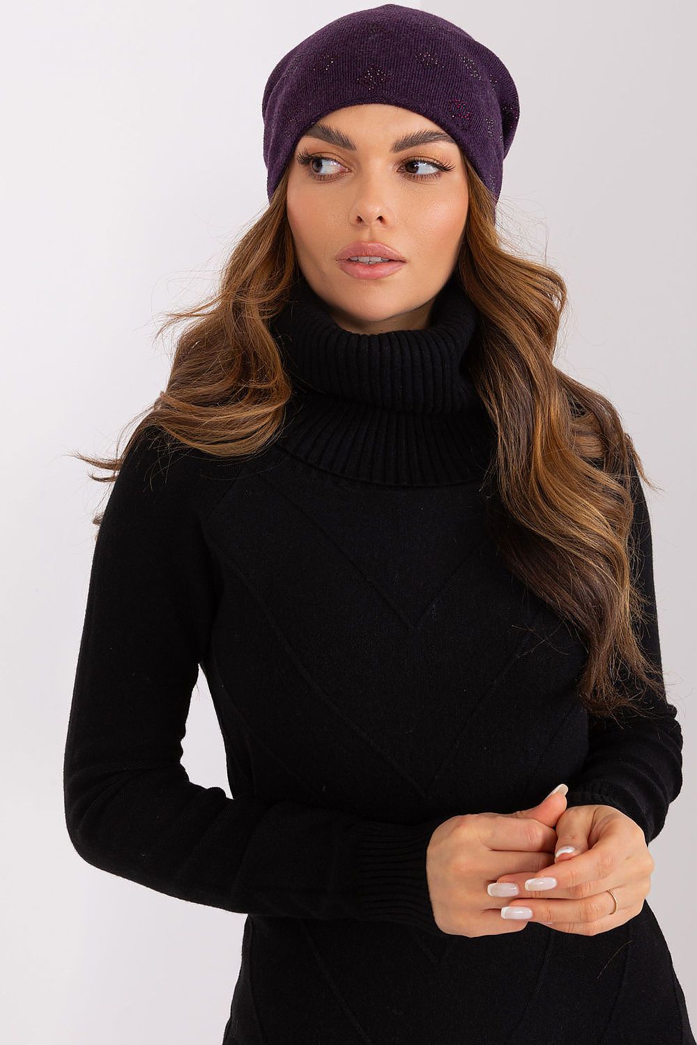 Rhinestone Cashmere Beanie