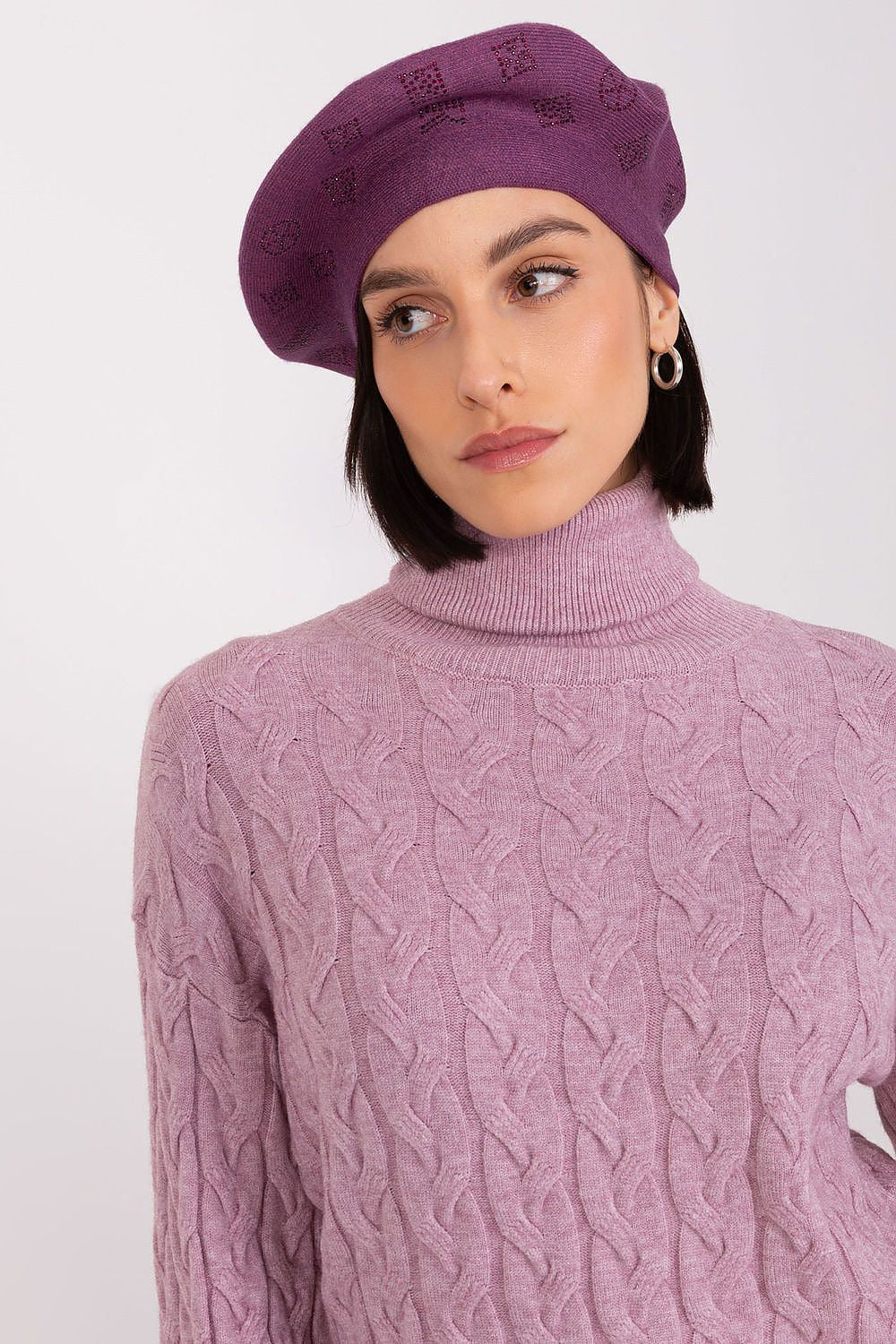 Rhinestone Cashmere Blend Beret