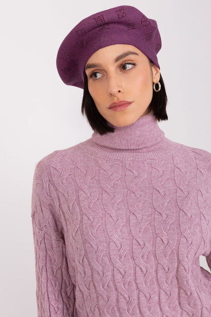 Cashmere Blend Beret with Rhinestone Detail - Michelle & Kenza Co.