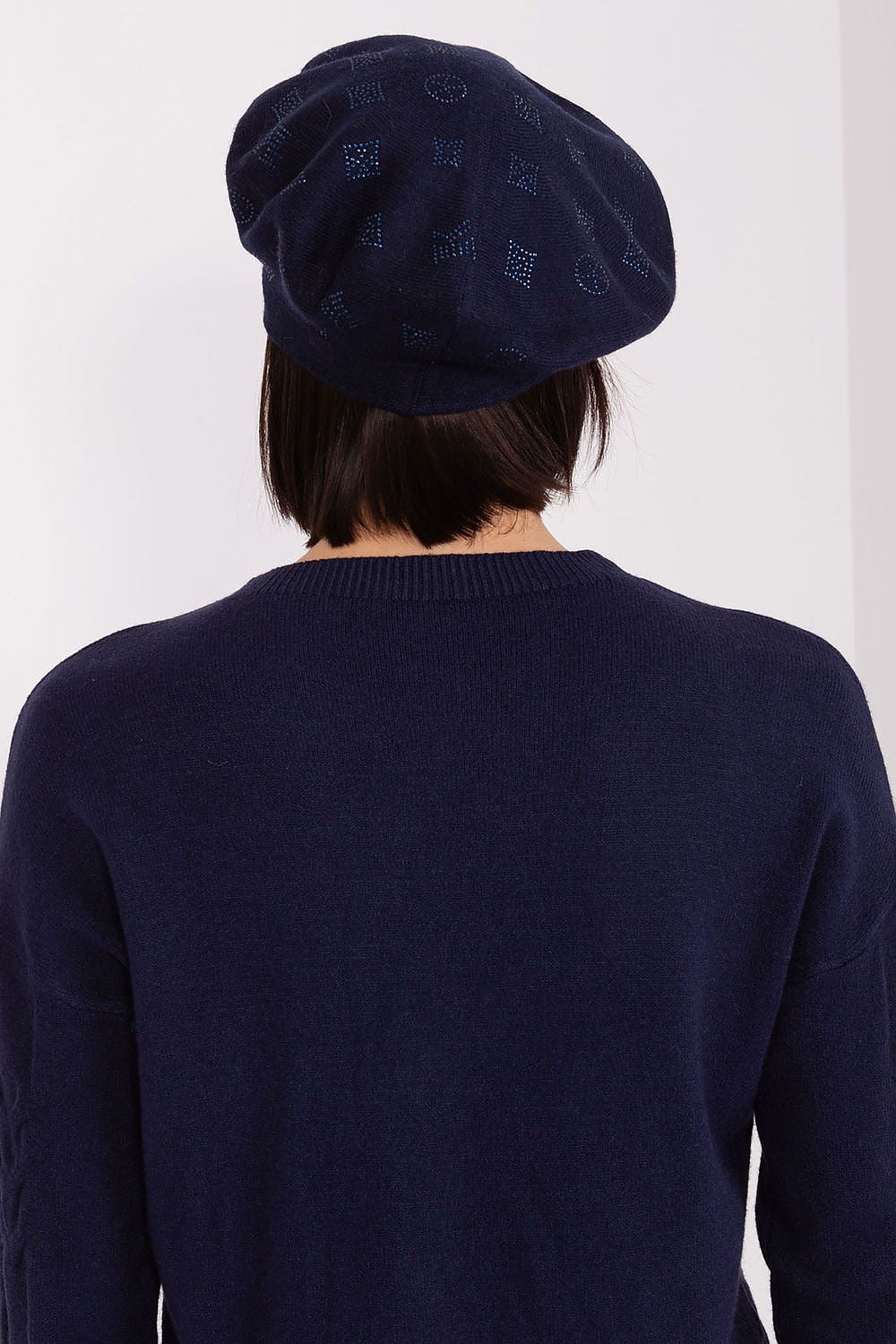 Rhinestone-Embellished Cashmere Beret