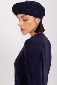 Rhinestone-Embellished Cashmere Beret