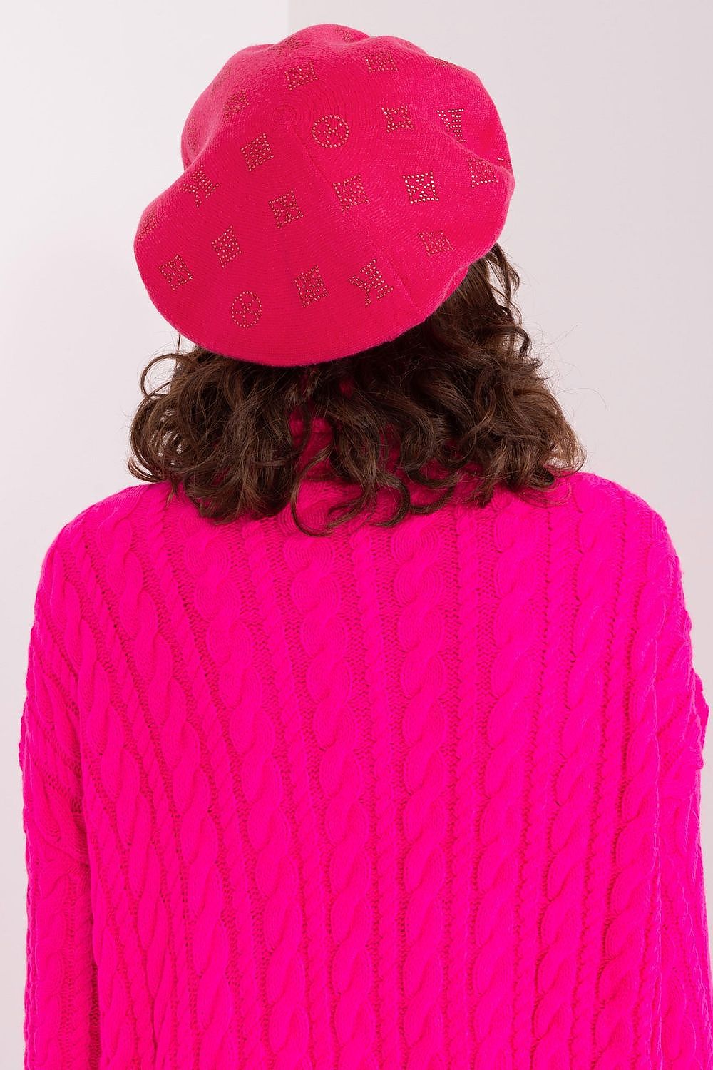 Rhinestone-Embellished Cashmere Beret