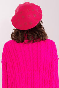 Rhinestone-Embellished Cashmere Beret