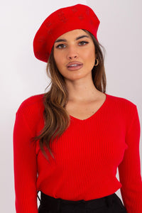 Rhinestone-Embellished Cashmere Beret