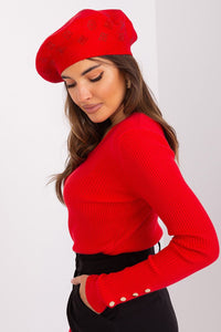 Rhinestone-Embellished Cashmere Beret