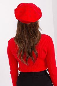 Rhinestone-Embellished Cashmere Beret