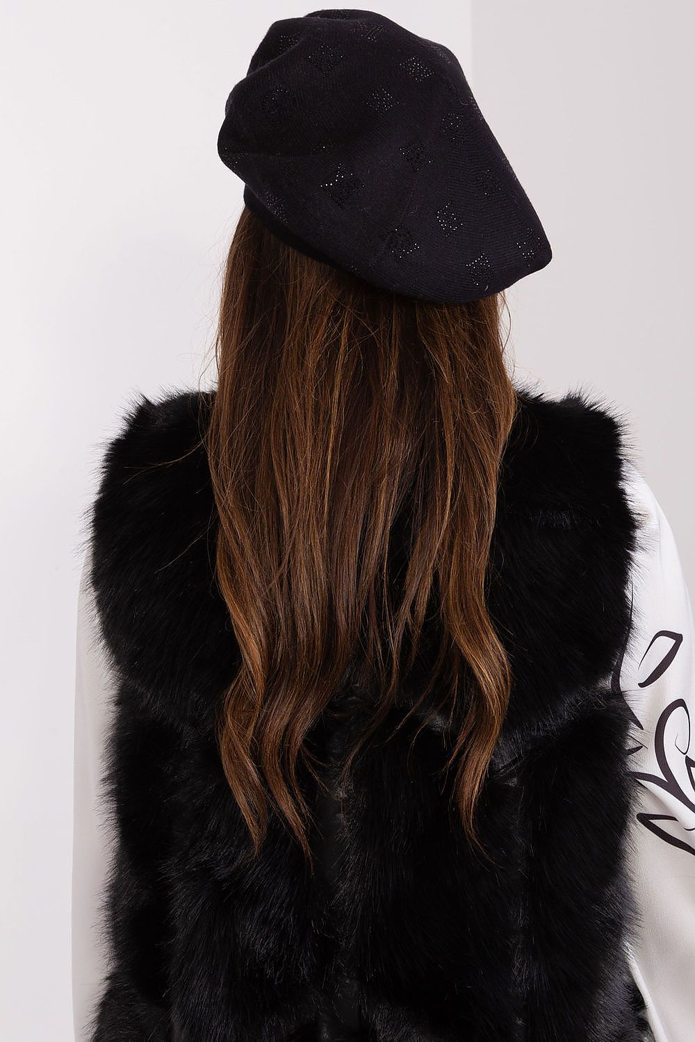 Rhinestone Cashmere Blend Beret