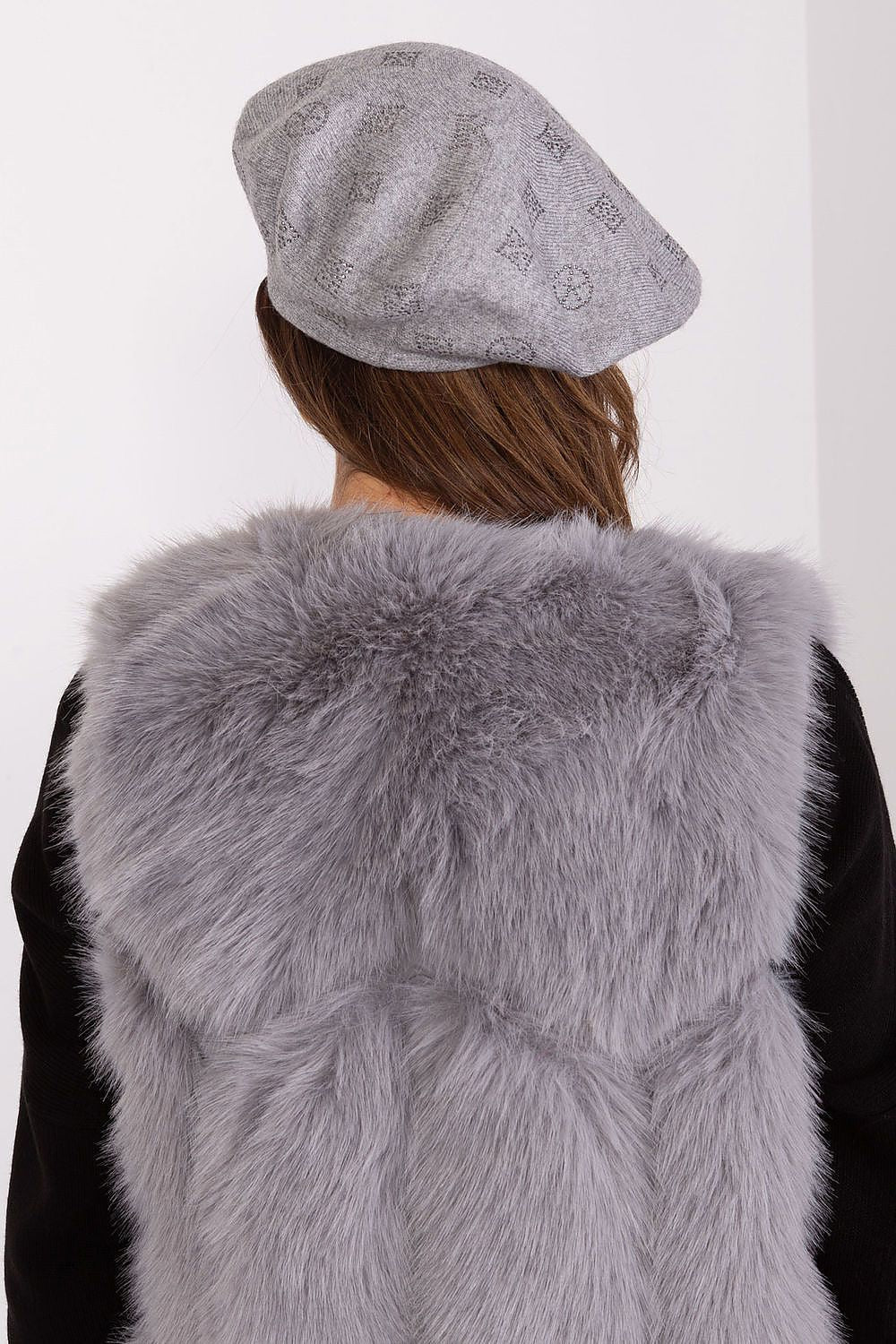 Rhinestone-Embellished Cashmere Beret