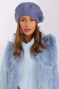 Rhinestone-Embellished Cashmere Beret