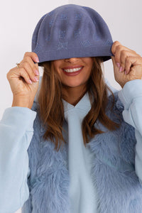 Rhinestone-Embellished Cashmere Beret