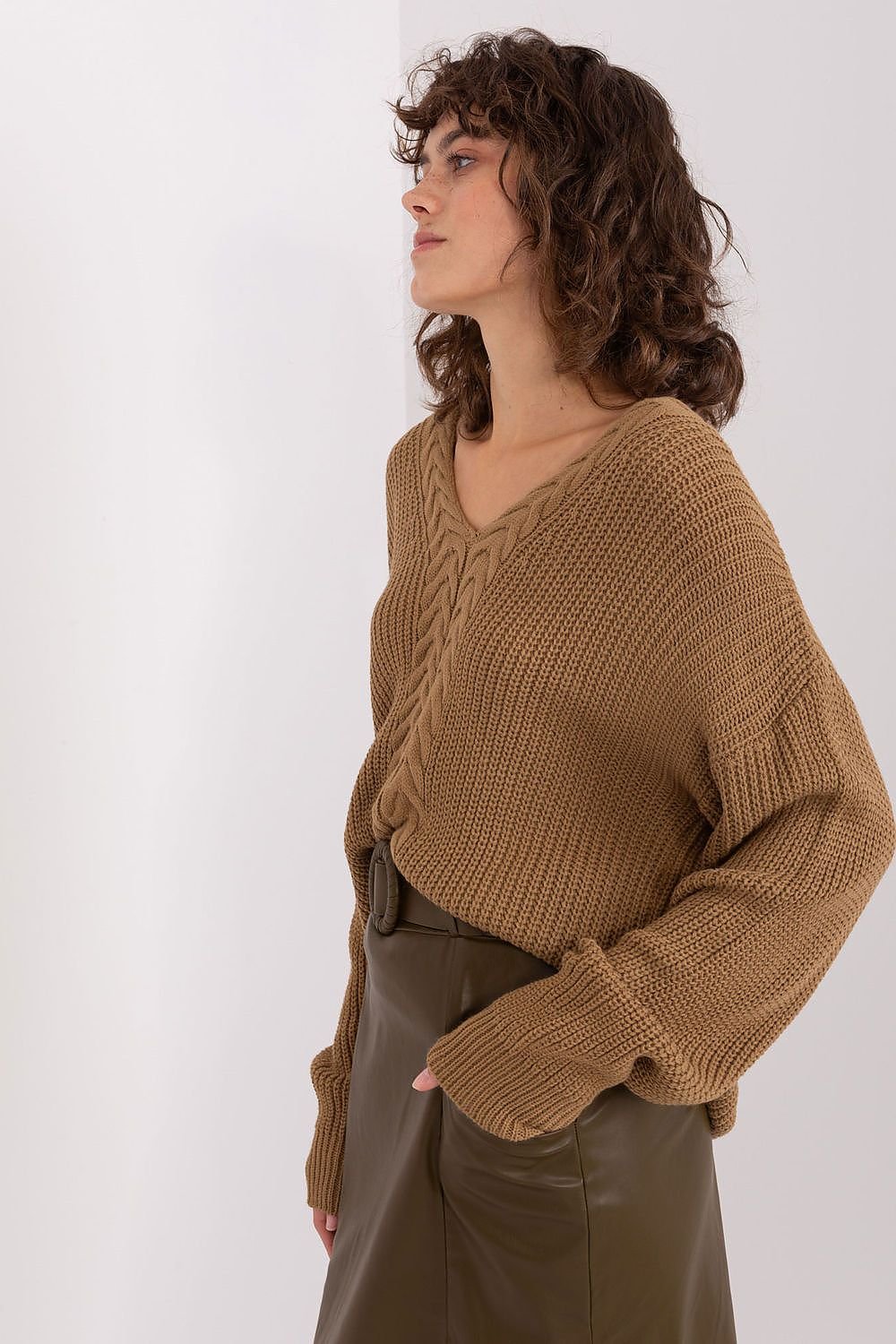 Textured V Neck Sweater