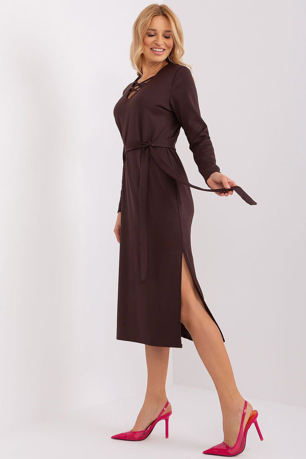 Heart Neckline Ribbed Dress