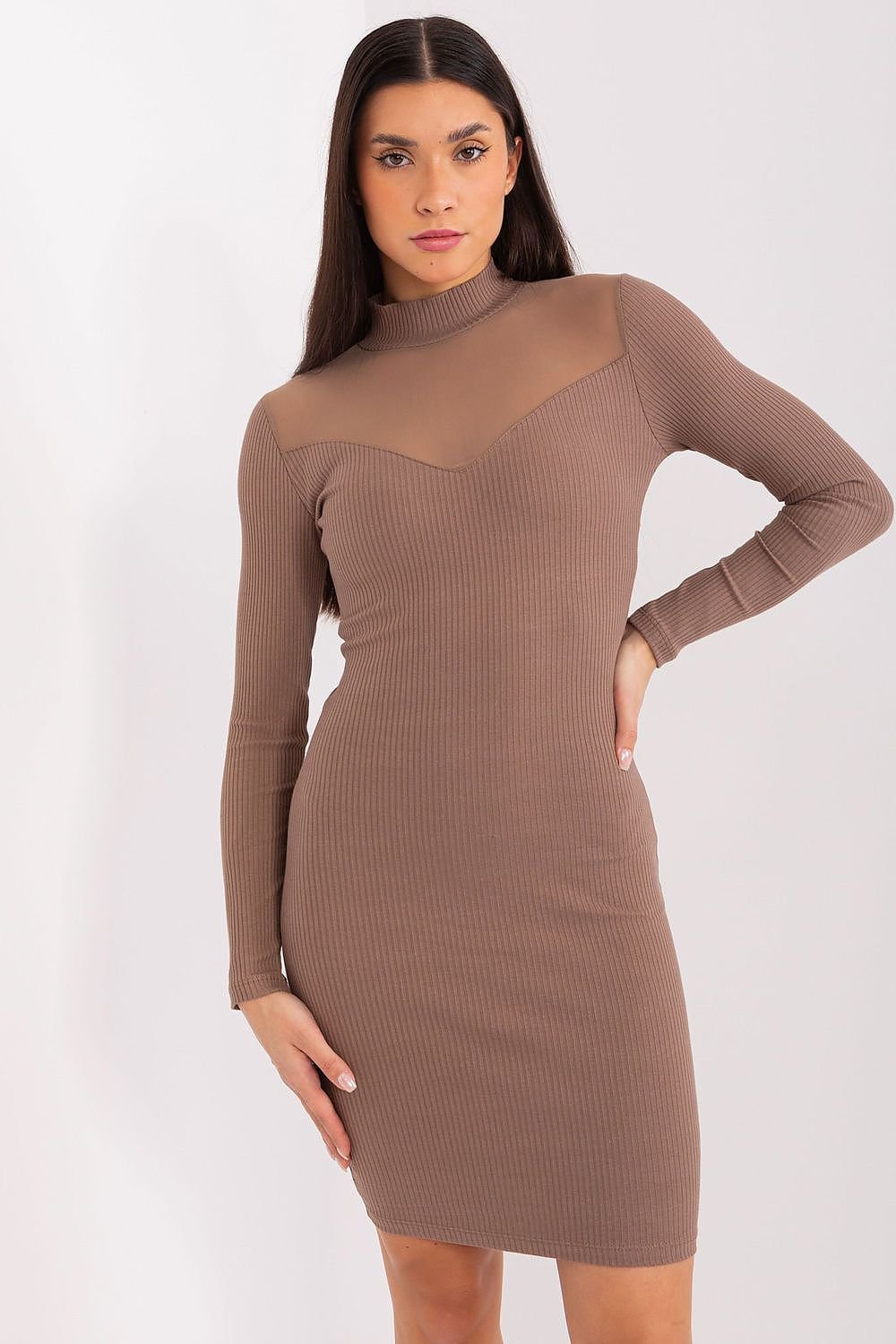 Elegant Ribbed Pencil Dress