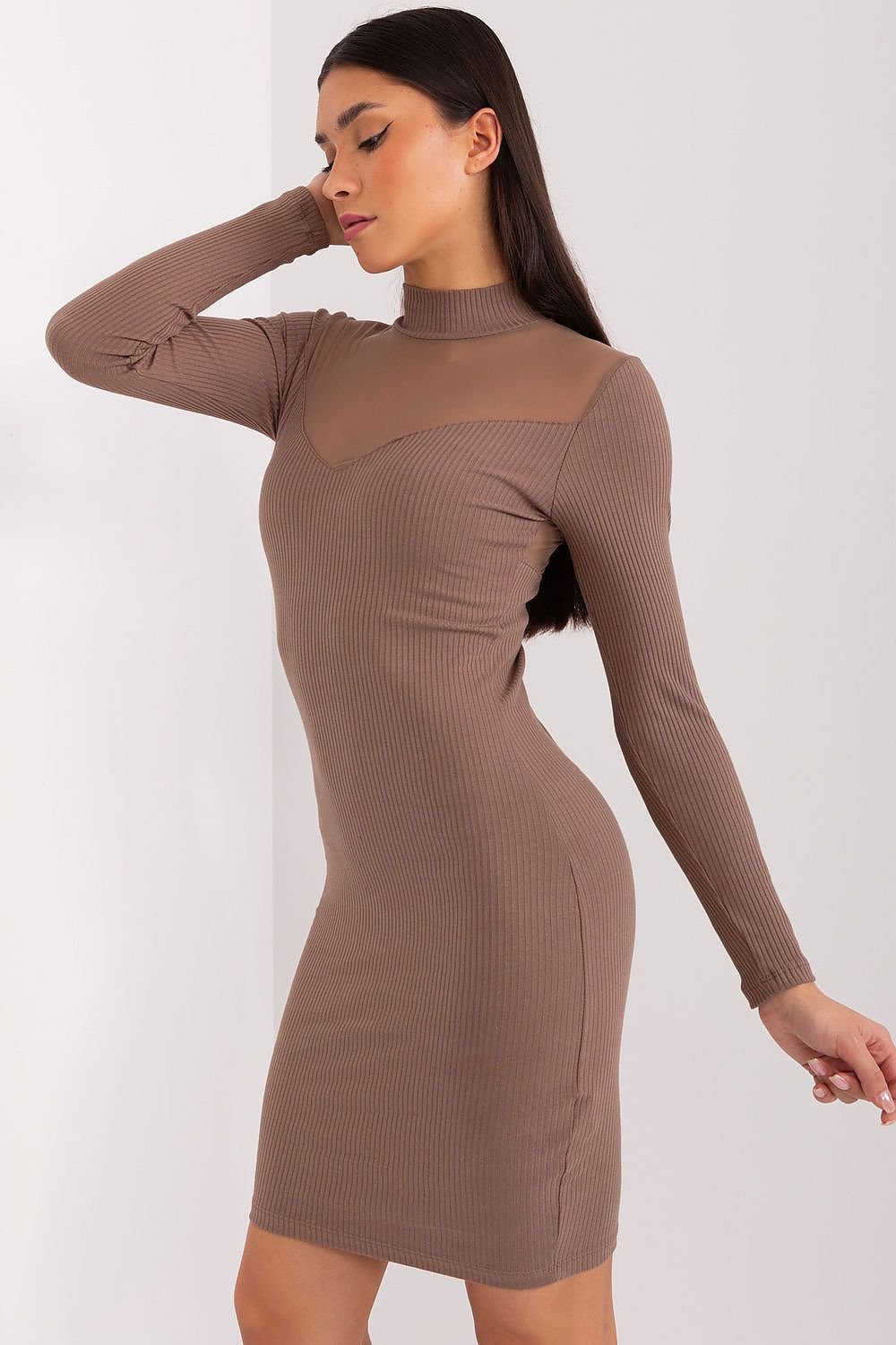 Elegant Ribbed Pencil Dress