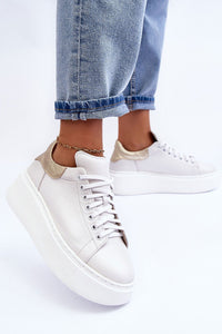 Comfortable Leather Platform Sneakers