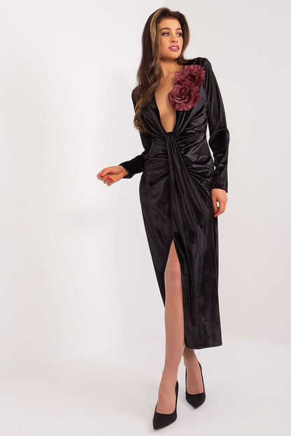 Luxurious Velour Midi Dress