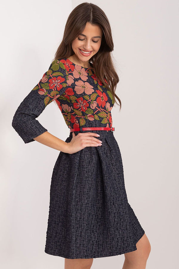 Floral Flare Embroidered Dress