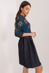 Flared Floral Embroidered Dress