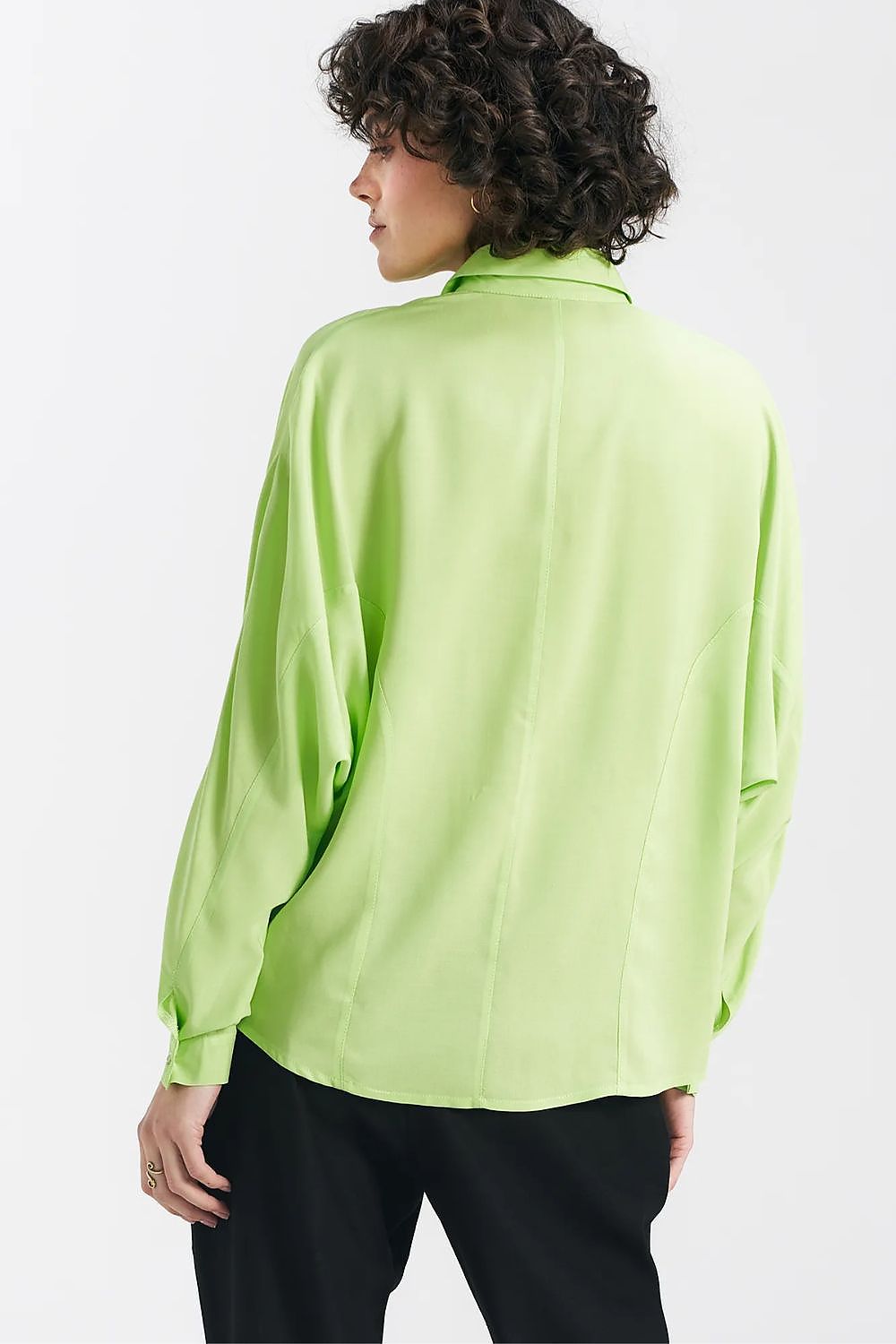 Oversized Lime Viscose Shirt