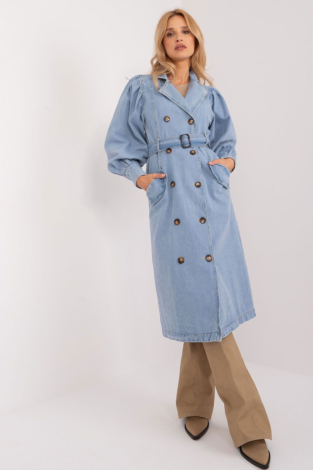 Casual Denim Trench Coat