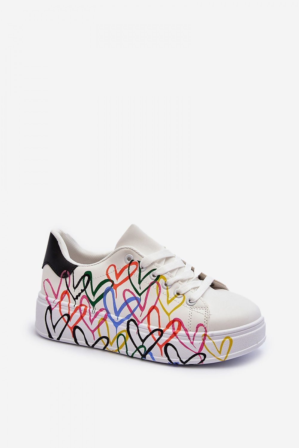 Comfortable Heart-Decorated Platform Sneakers