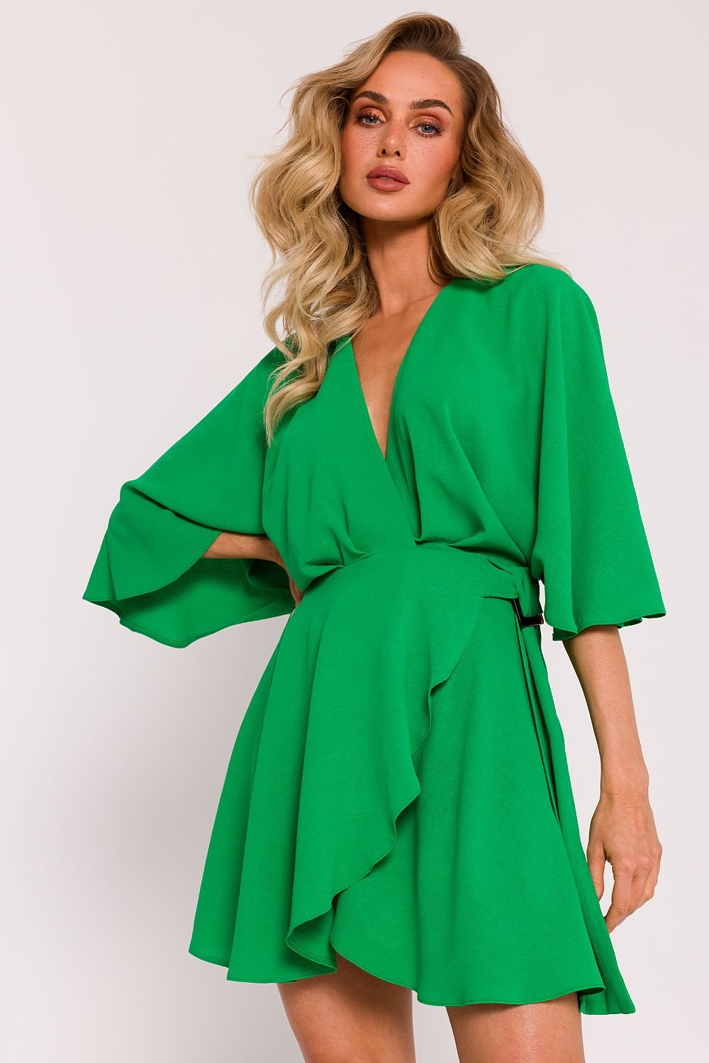 Elegant Flare Sleeve Mini Dress