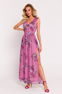 Sensual High-Slit Chiffon Maxi Dress