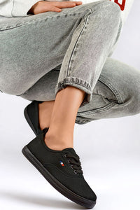 Comfortable Black Textile Sneakers