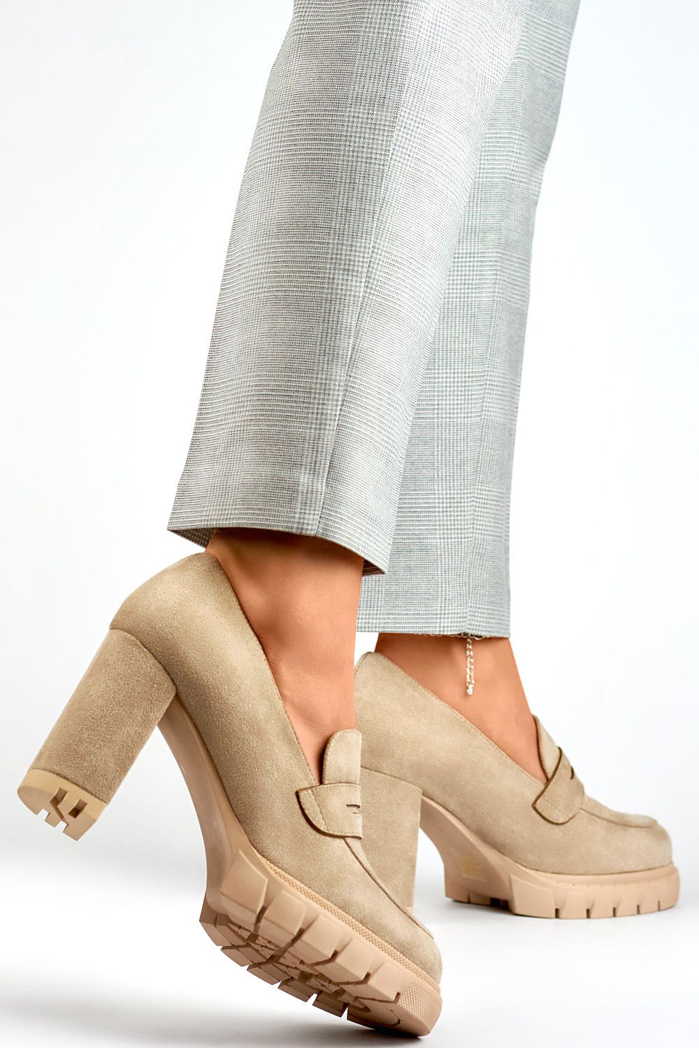 Eco-Suede Block Heel Pumps