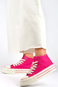 Comfortable Pink Textile Sneakers