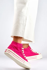 Comfortable Pink Textile Sneakers