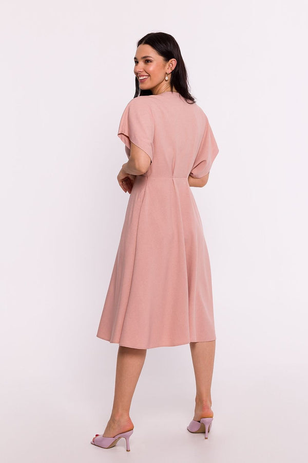 Flared Sleeve Envelope Dress