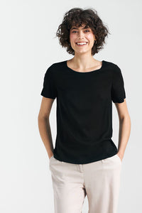 Elegant Black Viscose Blouse