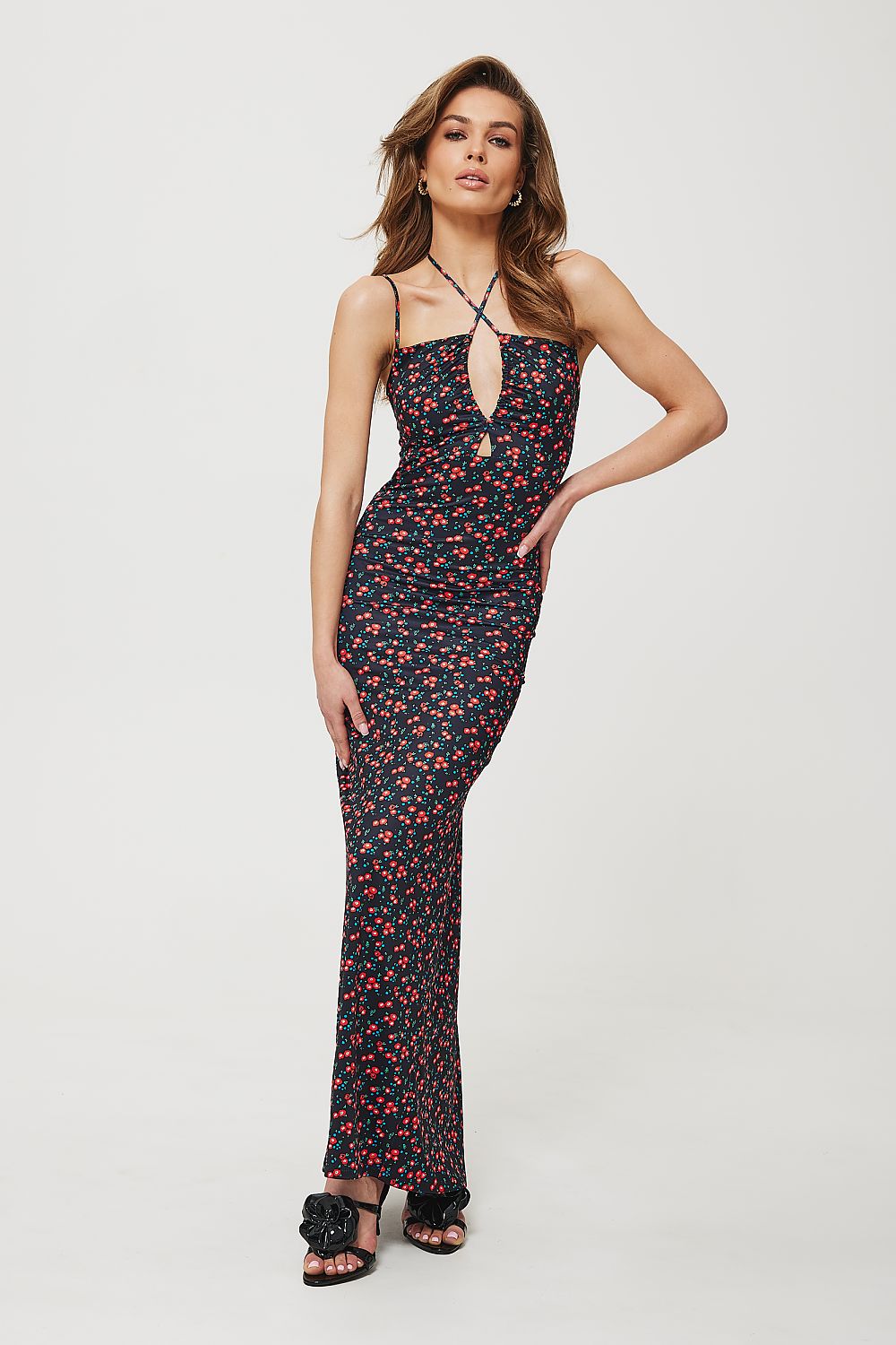 Knit Maxi Dress with Tie Neck Detail - Michelle & Kenza Co.