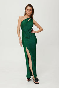 Sleek Metallic Evening Dress