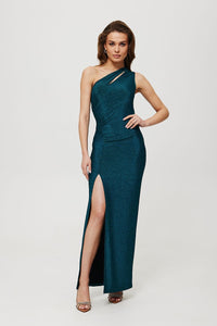 Sleek Metallic Evening Dress