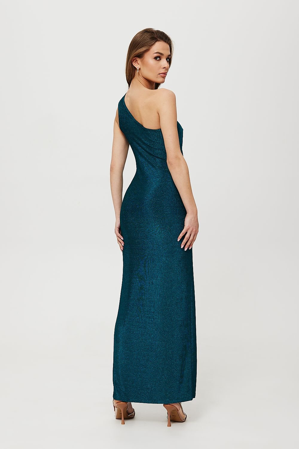 Sleek Metallic Evening Dress