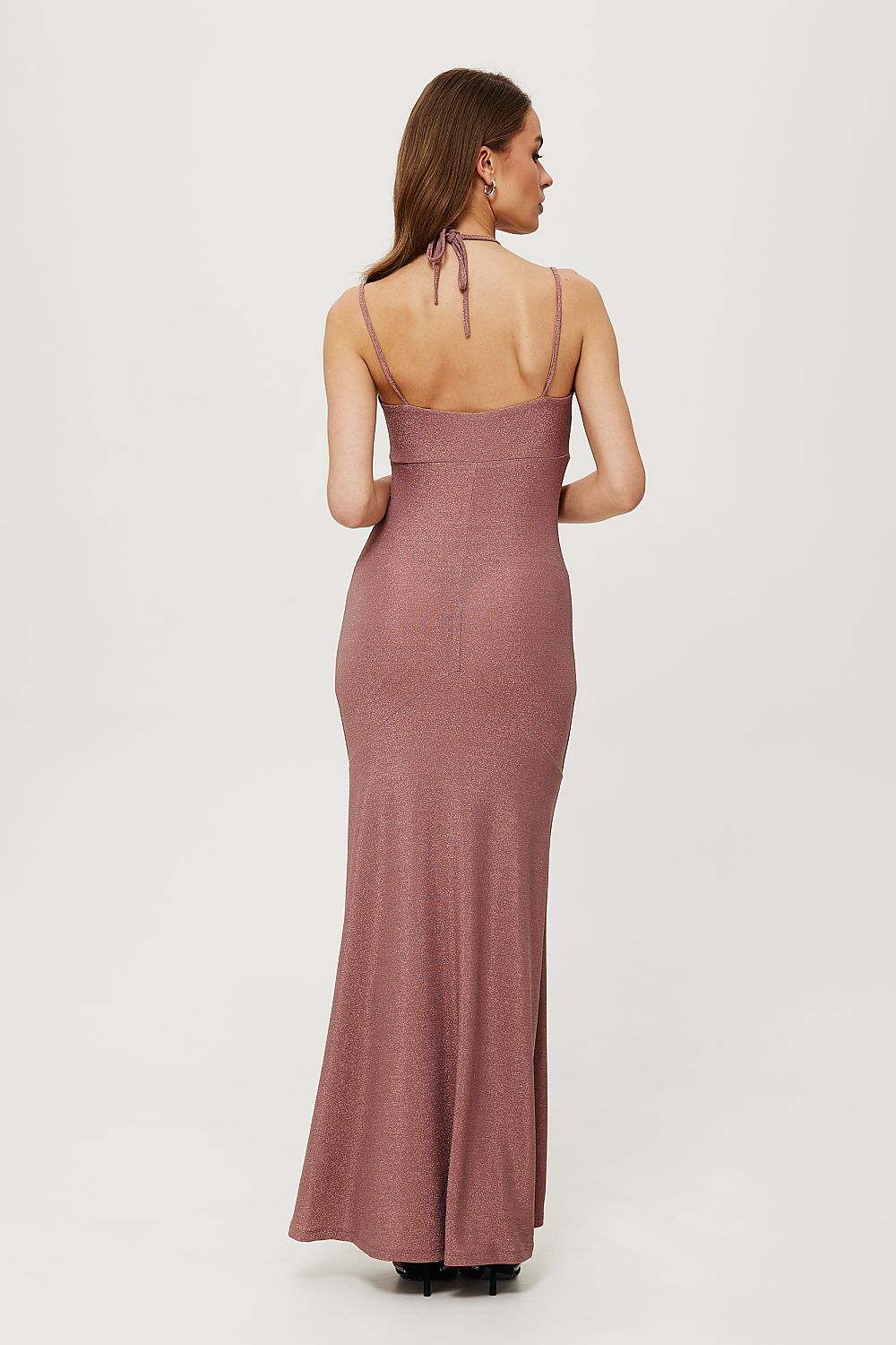 Knit Maxi Dress with Romantic Neckline - Michelle & Kenza Co.