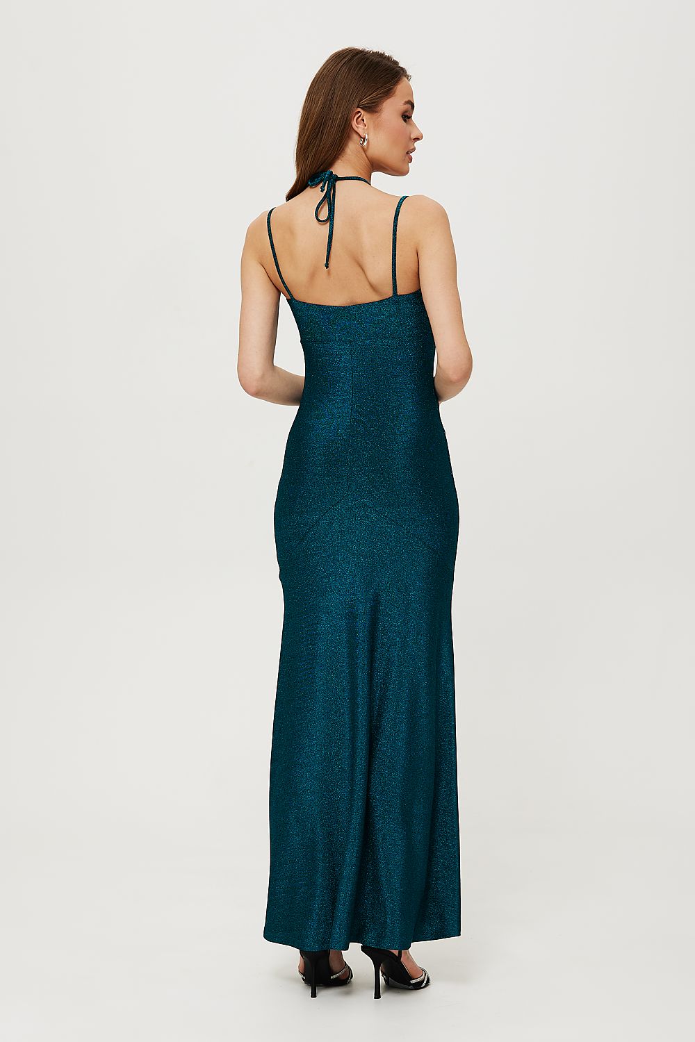 Knit Maxi Dress with Romantic Neckline - Michelle & Kenza Co.