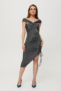 Stretchy Metallic Knit Tube Dress