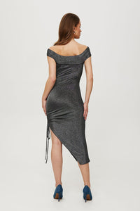 Stretchy Metallic Knit Tube Dress