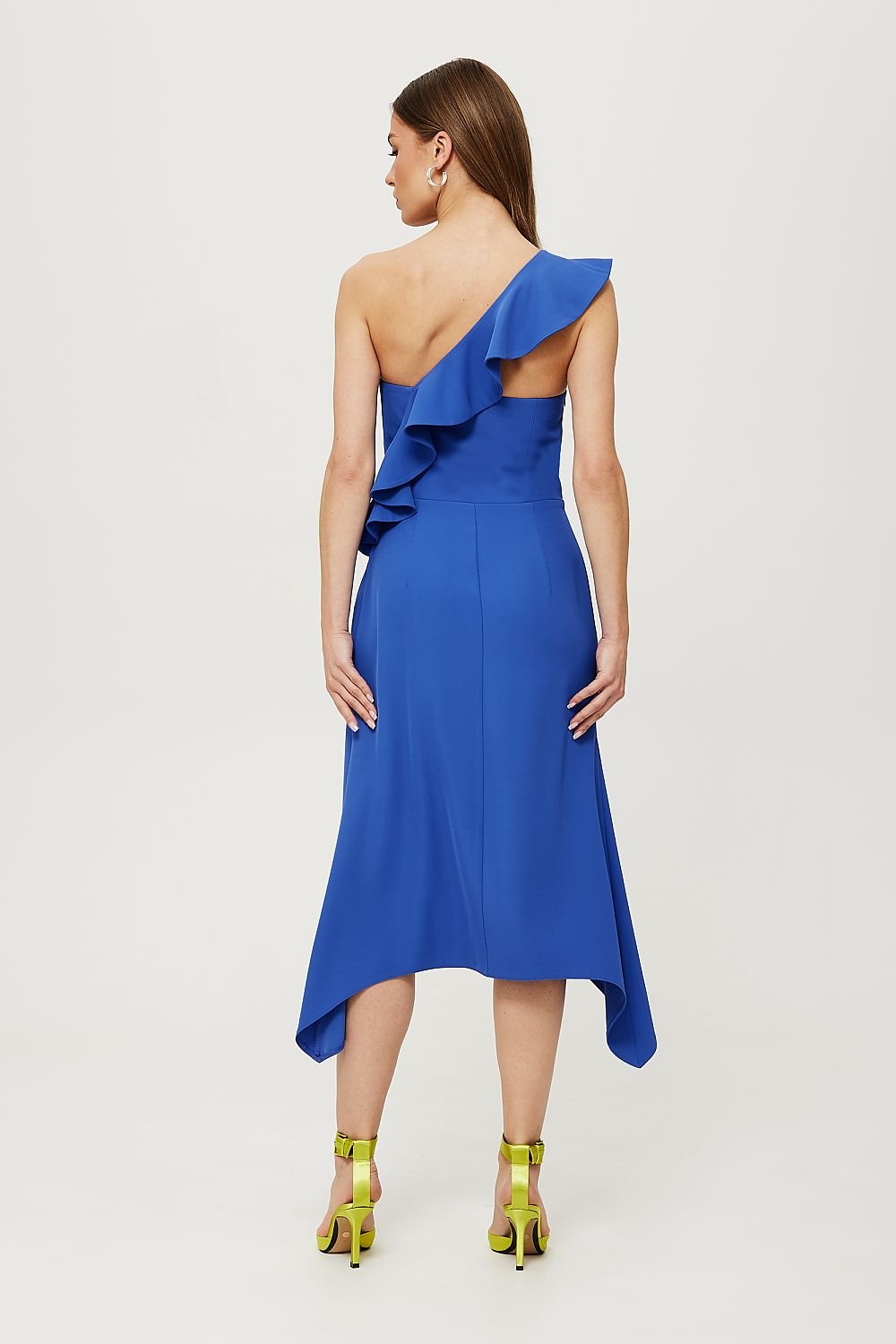 Elegant One-Shoulder Ruffled Cocktail Dress