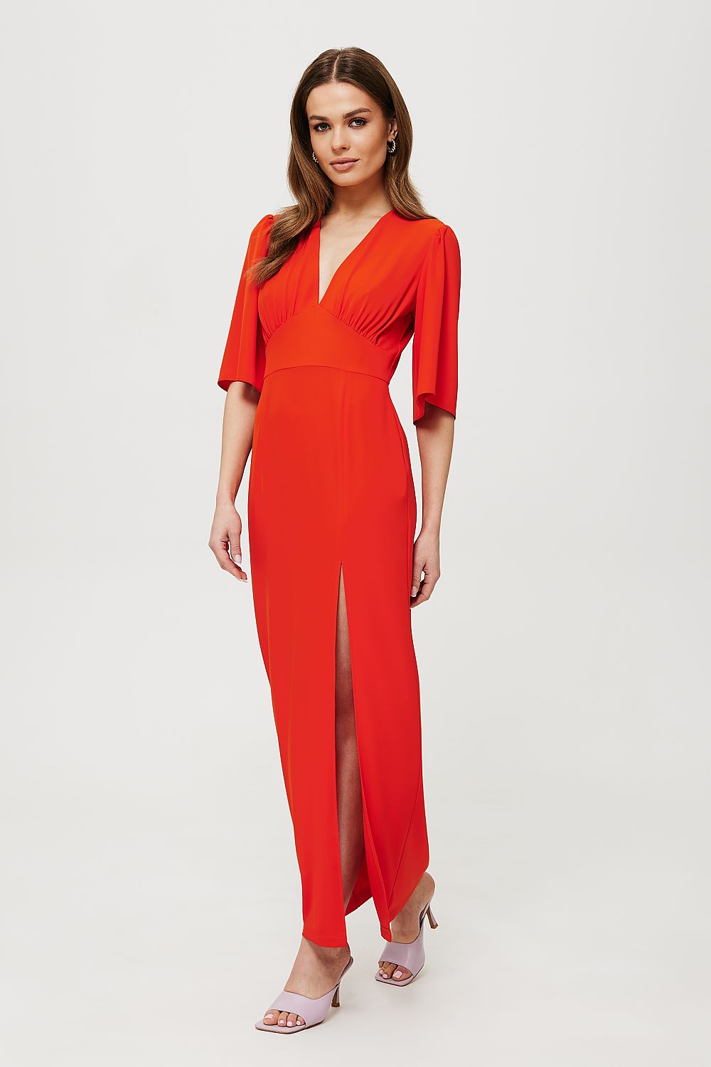 Maxi Dress with V-Shaped Neckline - Michelle & Kenza Co.